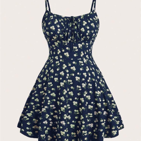 SHEIN Dresses & Skirts - Floral Navy Dress